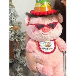 Gấu Bông Heo Có Tóc Vô Tri Đáng Yêu, Thú Nhồi Bông Lợn Hồng Ngộ Nghĩnh Làm Quà Tặng Sinh Nhật Vui Vẻ