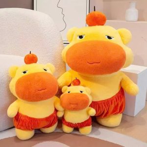 Gấu bông capybara lulu mặc quần cam ngộ nghĩnh đáng yêu